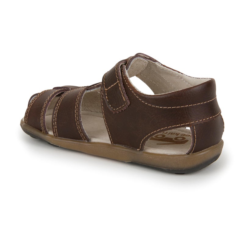 See Kai Run Jude IV - Classic Fisherman Style Leather Sandal for Boys - Brown, Toddler 8 - Image 2